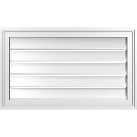 Ekena Millwork Vertical Surface Mount PVC Gable Vent: Functional, w/ 2"W x 1-1/2"P Brickmould Frame, 30"W x 18"H GVPVE30X1802SF
